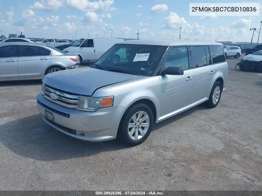 2012 Ford Flex Se VIN: 2FMGK5BC7CBD10836 Lot: 39926396