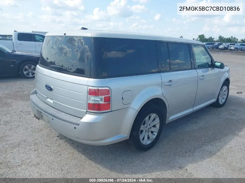 2012 Ford Flex Se VIN: 2FMGK5BC7CBD10836 Lot: 39926396