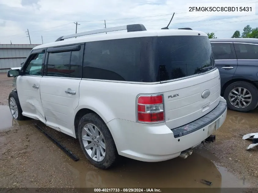 2012 Ford Flex Sel VIN: 2FMGK5CC8CBD15431 Lot: 40217733