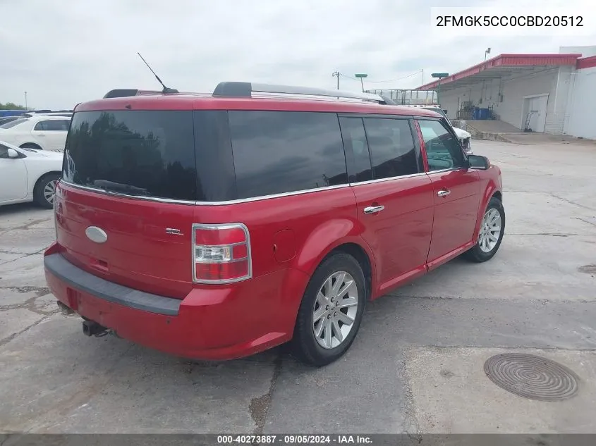 2012 Ford Flex Sel VIN: 2FMGK5CC0CBD20512 Lot: 40273887