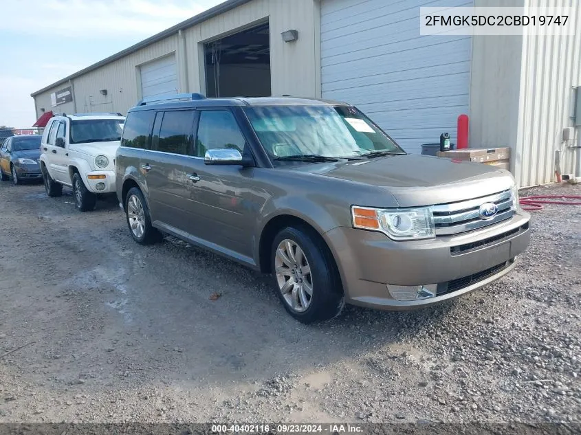 2012 Ford Flex Limited VIN: 2FMGK5DC2CBD19747 Lot: 40402116