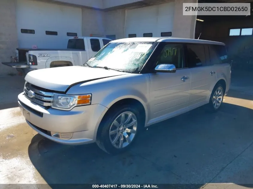 2012 Ford Flex Limited VIN: 2FMGK5DC1CBD02650 Lot: 40407417