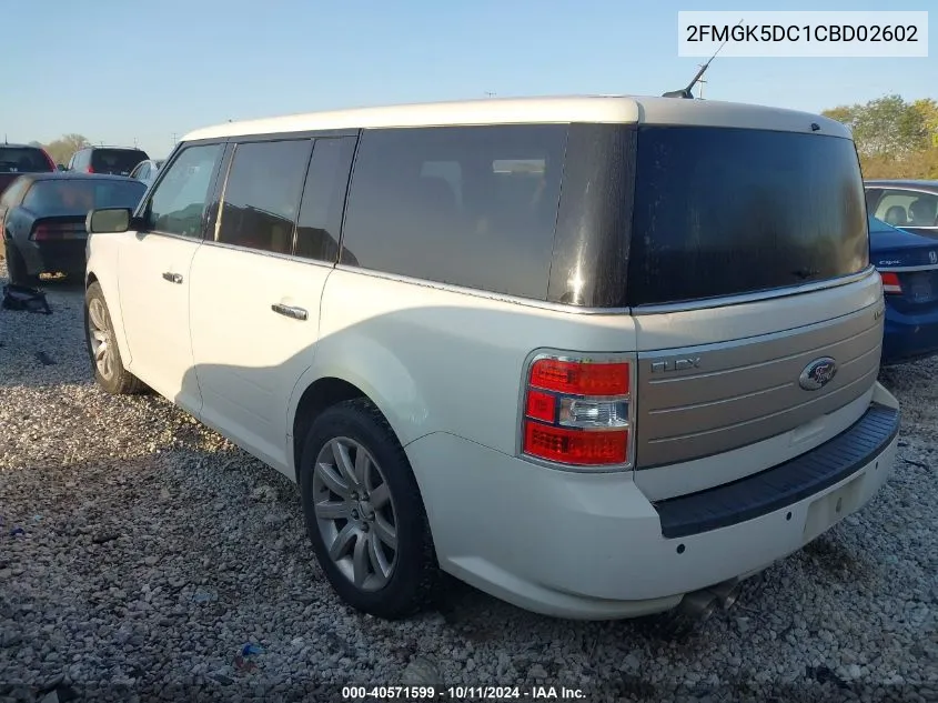 2012 Ford Flex Limited VIN: 2FMGK5DC1CBD02602 Lot: 40571599