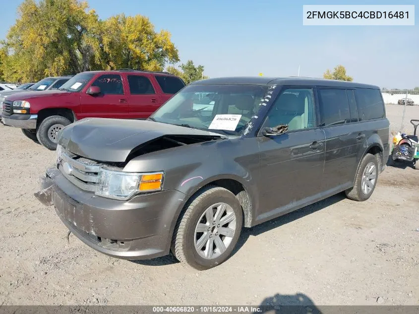 2012 Ford Flex Se VIN: 2FMGK5BC4CBD16481 Lot: 40606820