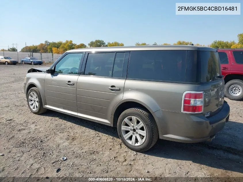 2012 Ford Flex Se VIN: 2FMGK5BC4CBD16481 Lot: 40606820