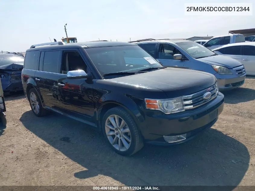 2012 Ford Flex Limited VIN: 2FMGK5DC0CBD12344 Lot: 40618945