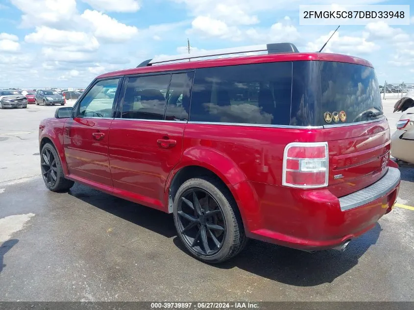 2013 Ford Flex Sel VIN: 2FMGK5C87DBD33948 Lot: 39739897