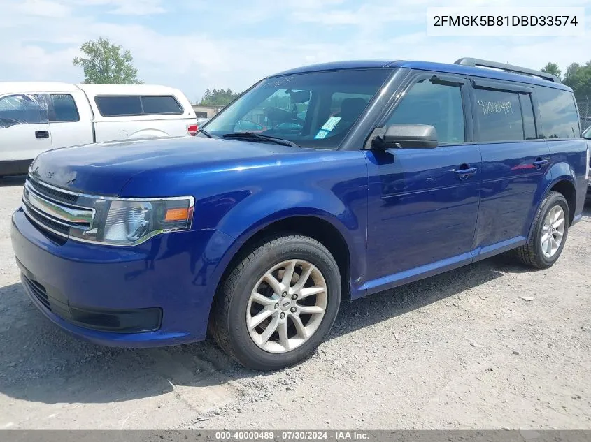 2013 Ford Flex Se VIN: 2FMGK5B81DBD33574 Lot: 40000489