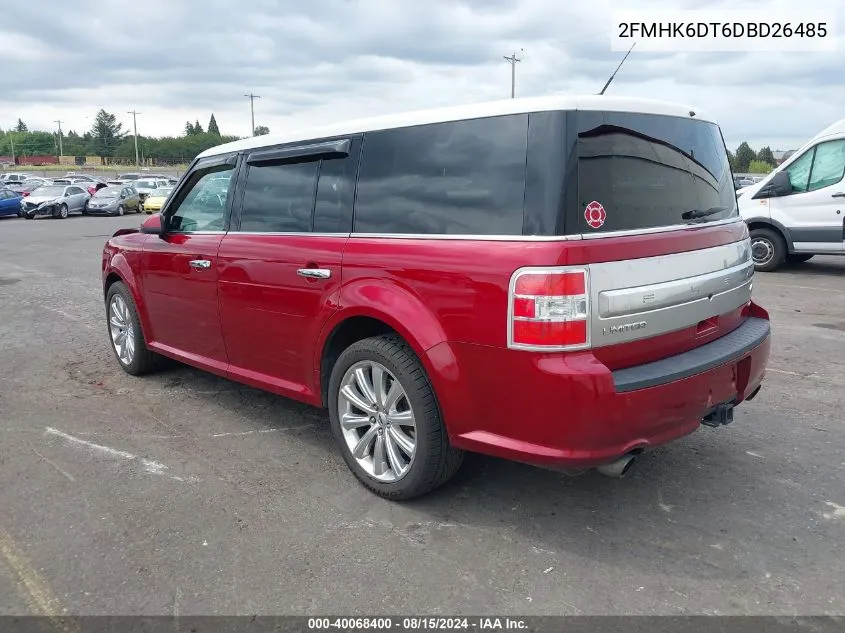 2013 Ford Flex Limited VIN: 2FMHK6DT6DBD26485 Lot: 40068400