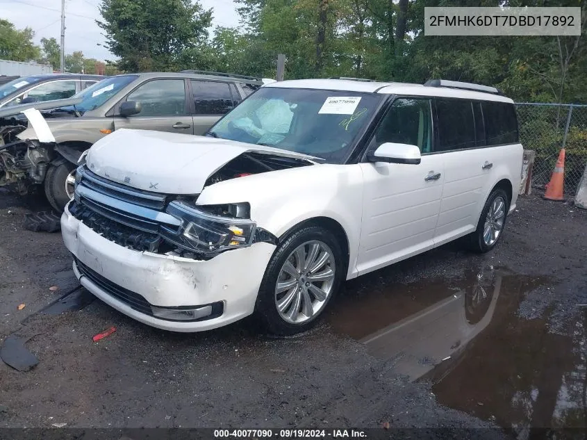 2013 Ford Flex Limited VIN: 2FMHK6DT7DBD17892 Lot: 40077090