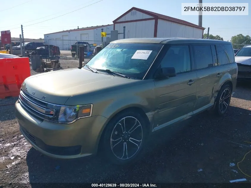 2013 Ford Flex Se VIN: 2FMGK5B82DBD38797 Lot: 40129639