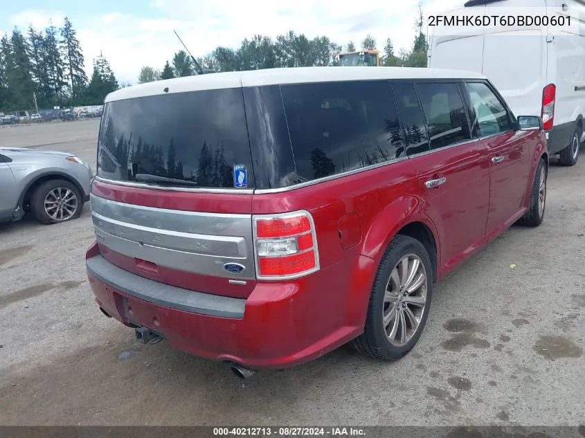 2013 Ford Flex Limited VIN: 2FMHK6DT6DBD00601 Lot: 40212713