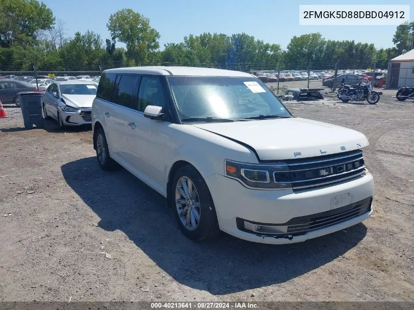 2013 Ford Flex Limited VIN: 2FMGK5D88DBD04912 Lot: 40213641