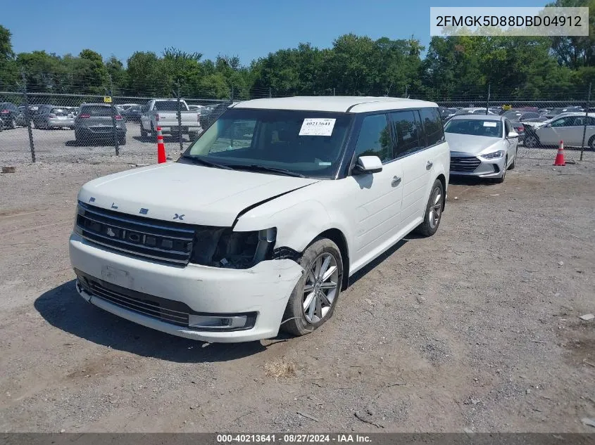 2013 Ford Flex Limited VIN: 2FMGK5D88DBD04912 Lot: 40213641