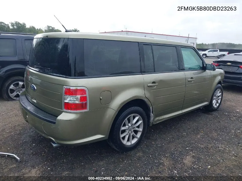 2013 Ford Flex Se VIN: 2FMGK5B80DBD23263 Lot: 40234952