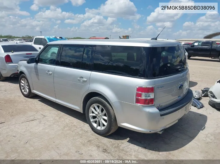 2013 Ford Flex Se VIN: 2FMGK5B85DBD38096 Lot: 40383651