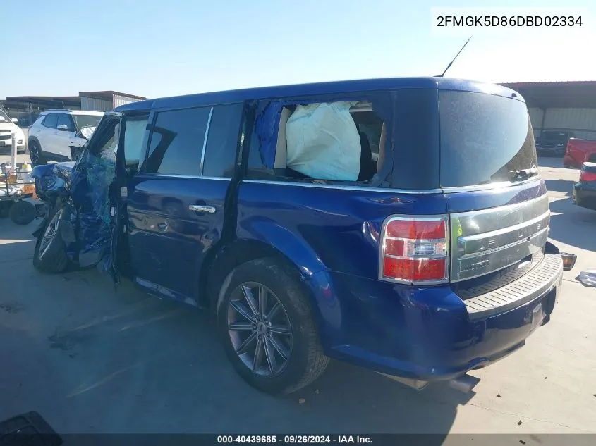 2013 Ford Flex Limited VIN: 2FMGK5D86DBD02334 Lot: 40439685