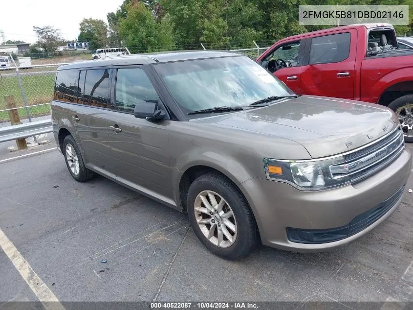 2013 Ford Flex Se VIN: 2FMGK5B81DBD02146 Lot: 40522087