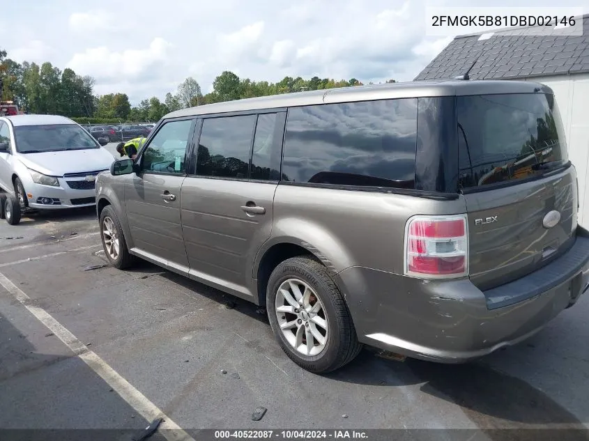 2013 Ford Flex Se VIN: 2FMGK5B81DBD02146 Lot: 40522087