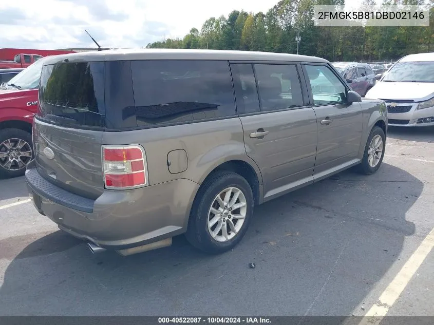 2013 Ford Flex Se VIN: 2FMGK5B81DBD02146 Lot: 40522087