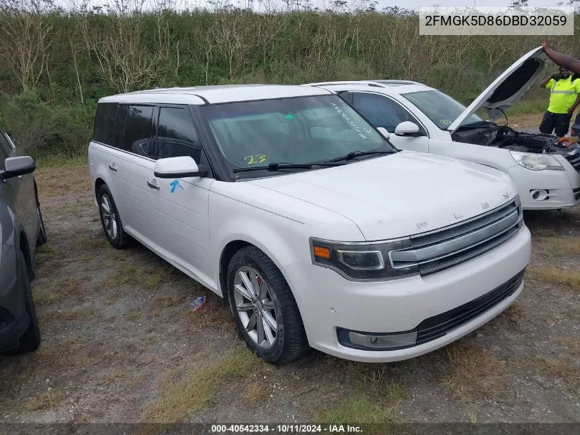 2013 Ford Flex Limited VIN: 2FMGK5D86DBD32059 Lot: 40542334