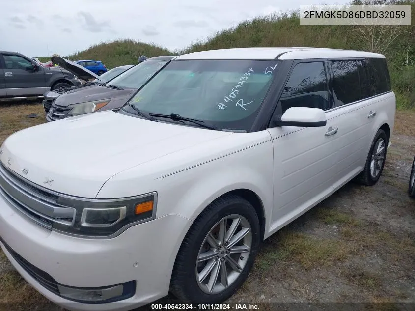 2013 Ford Flex Limited VIN: 2FMGK5D86DBD32059 Lot: 40542334