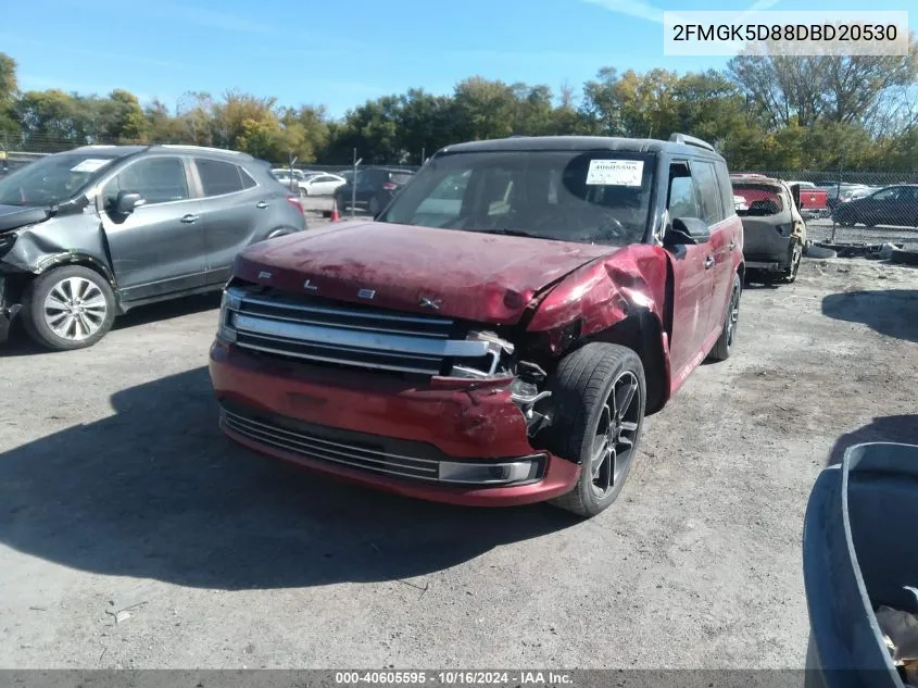 2013 Ford Flex Limited VIN: 2FMGK5D88DBD20530 Lot: 40605595