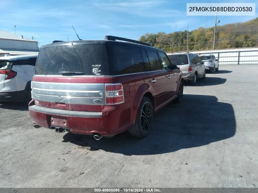 2013 Ford Flex Limited VIN: 2FMGK5D88DBD20530 Lot: 40605595