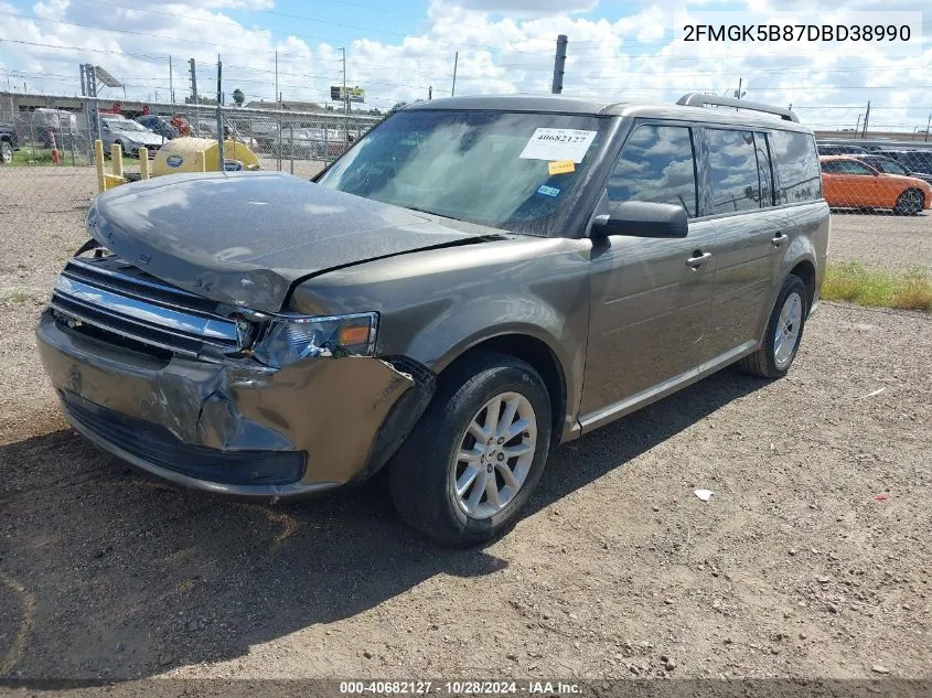 2013 Ford Flex Se VIN: 2FMGK5B87DBD38990 Lot: 40682127