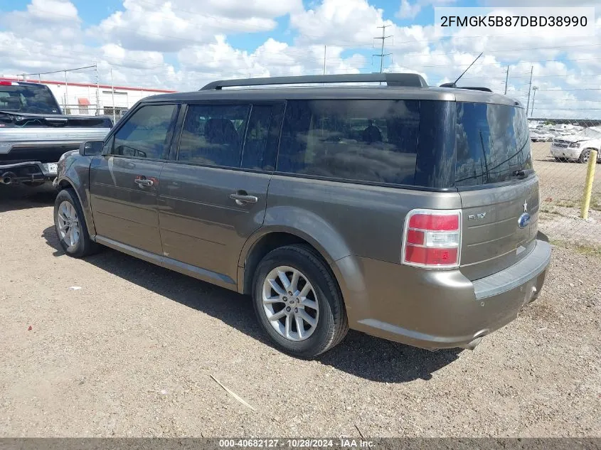 2013 Ford Flex Se VIN: 2FMGK5B87DBD38990 Lot: 40682127