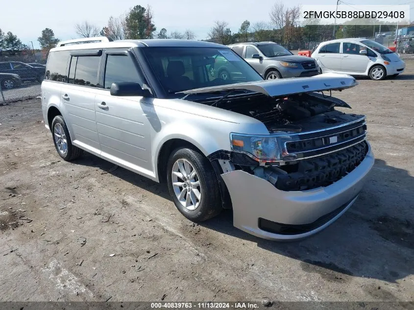 2013 Ford Flex Se VIN: 2FMGK5B88DBD29408 Lot: 40839763