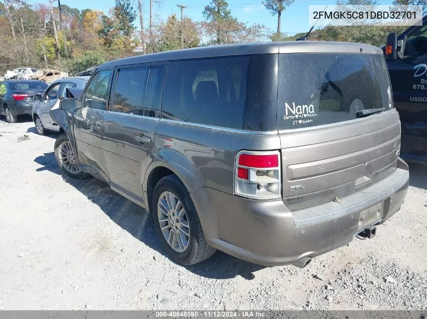 2013 Ford Flex Sel VIN: 2FMGK5C81DBD32701 Lot: 40848595