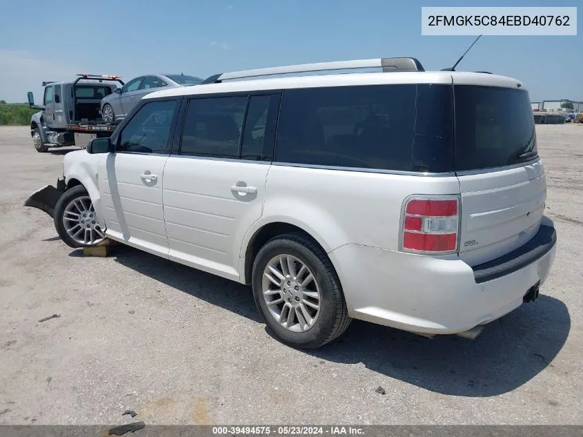 2014 Ford Flex Sel VIN: 2FMGK5C84EBD40762 Lot: 39494575