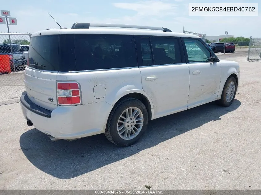 2014 Ford Flex Sel VIN: 2FMGK5C84EBD40762 Lot: 39494575