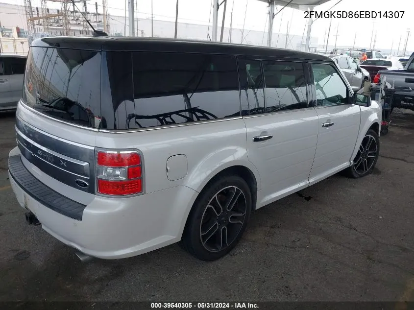 2014 Ford Flex Limited VIN: 2FMGK5D86EBD14307 Lot: 39540305