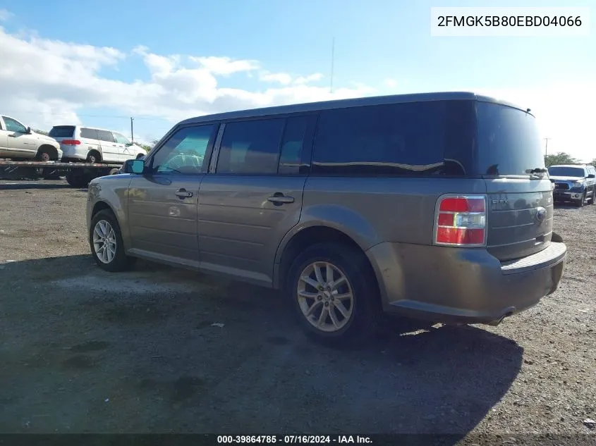 2014 Ford Flex Se VIN: 2FMGK5B80EBD04066 Lot: 39864785