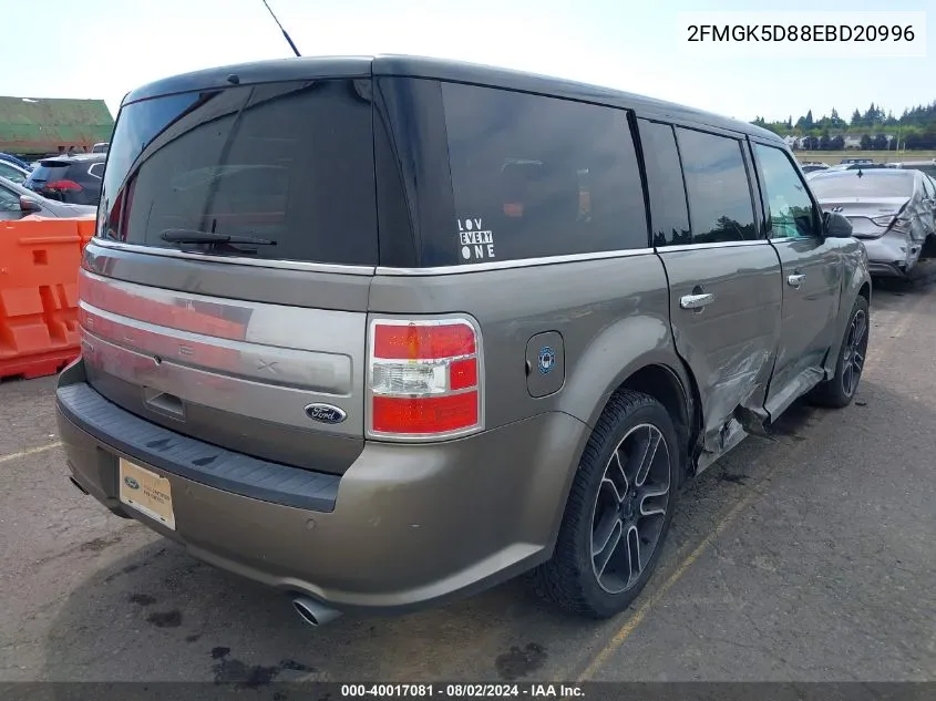 2014 Ford Flex Limited VIN: 2FMGK5D88EBD20996 Lot: 40017081