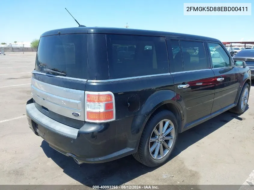 2014 Ford Flex Limited VIN: 2FMGK5D88EBD00411 Lot: 40093265