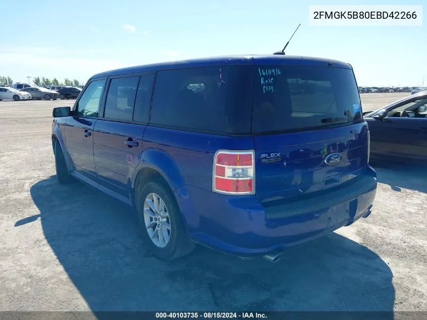 2FMGK5B80EBD42266 2014 Ford Flex Se