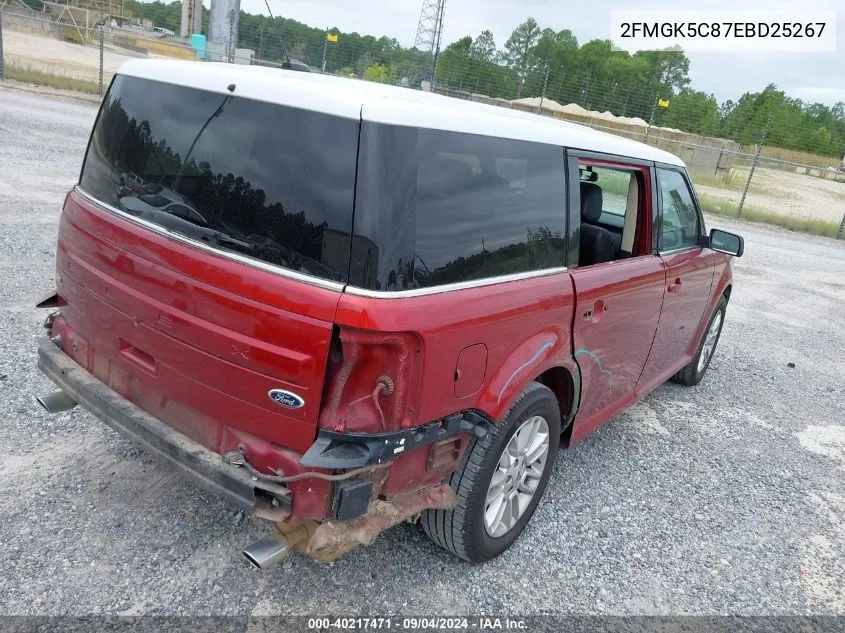 2014 Ford Flex Sel VIN: 2FMGK5C87EBD25267 Lot: 40217471