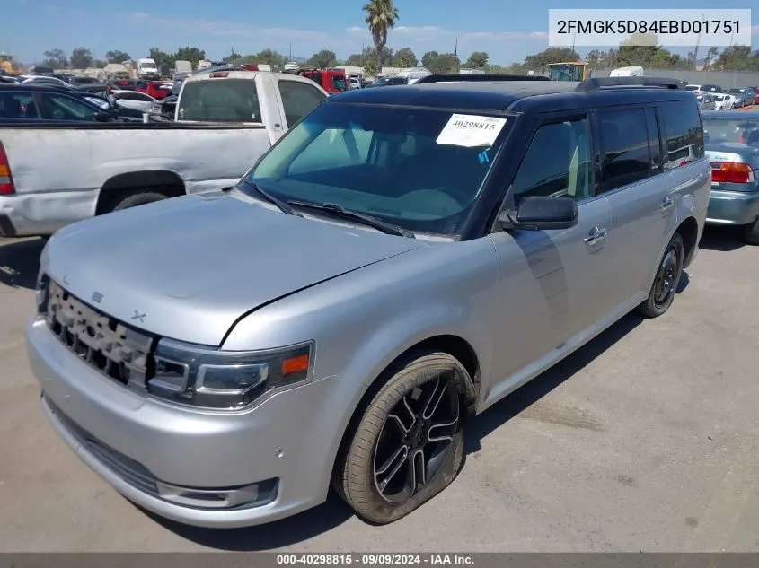 2FMGK5D84EBD01751 2014 Ford Flex Limited