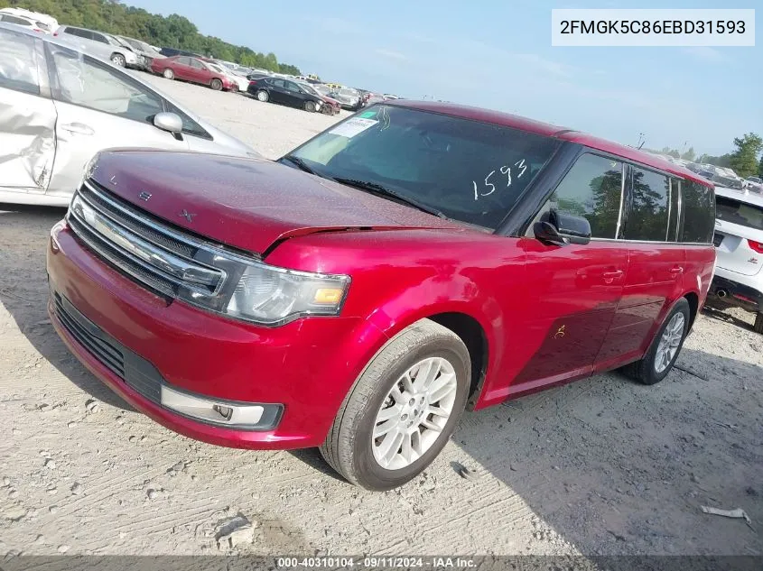 2014 Ford Flex Sel VIN: 2FMGK5C86EBD31593 Lot: 40310104