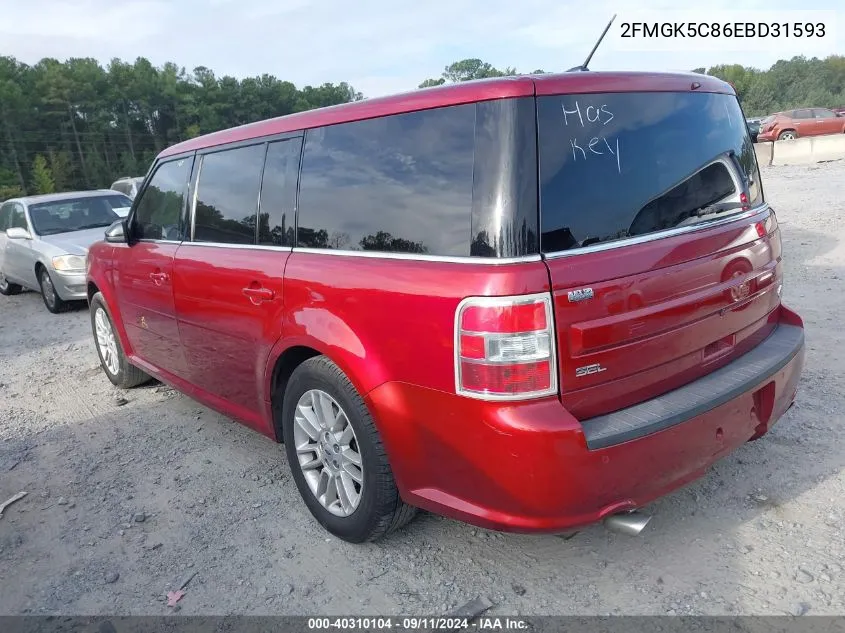 2014 Ford Flex Sel VIN: 2FMGK5C86EBD31593 Lot: 40310104