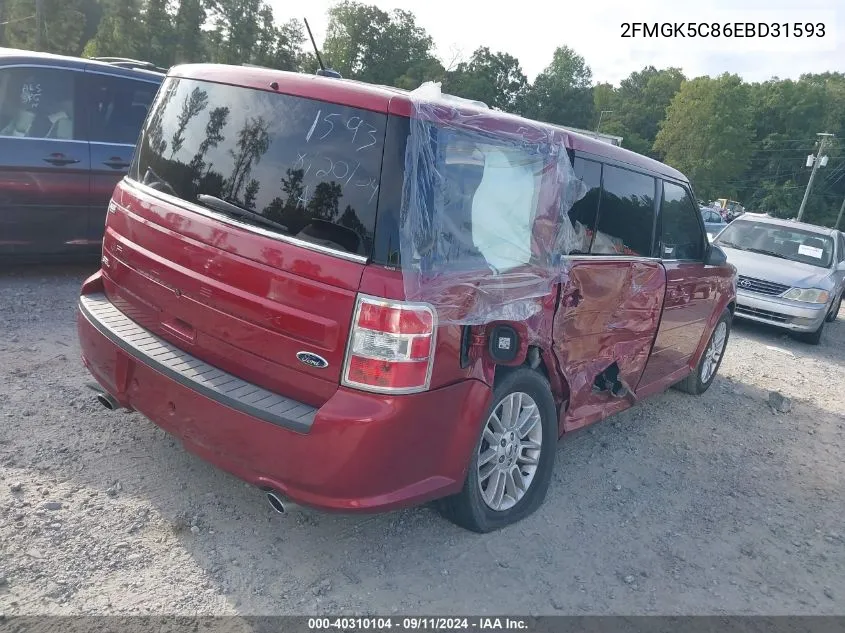 2014 Ford Flex Sel VIN: 2FMGK5C86EBD31593 Lot: 40310104