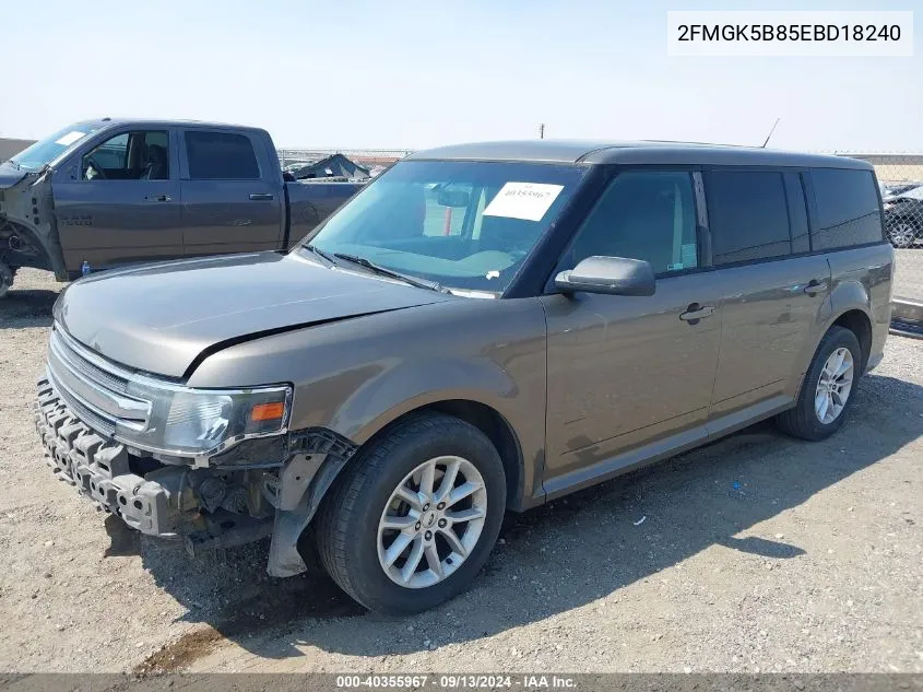 2014 Ford Flex Se VIN: 2FMGK5B85EBD18240 Lot: 40355967