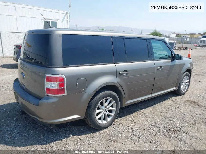 2014 Ford Flex Se VIN: 2FMGK5B85EBD18240 Lot: 40355967