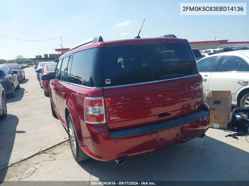 2014 Ford Flex Sel VIN: 2FMGK5C83EBD14136 Lot: 40363616