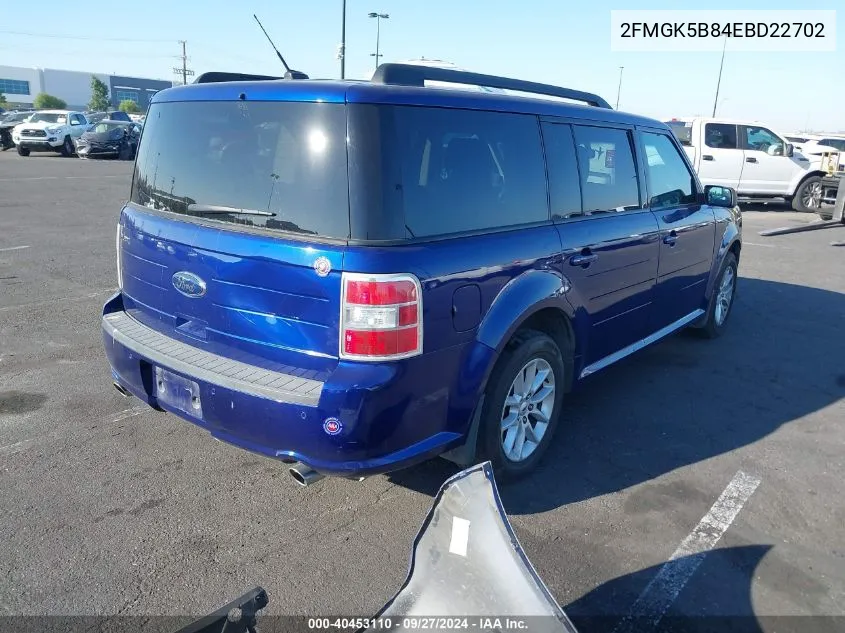 2014 Ford Flex Se VIN: 2FMGK5B84EBD22702 Lot: 40453110