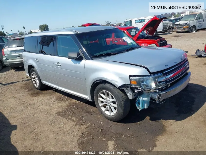 2014 Ford Flex Se VIN: 2FMGK5B81EBD40882 Lot: 40471833