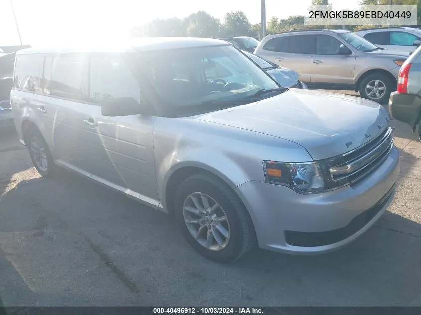 2014 Ford Flex Se VIN: 2FMGK5B89EBD40449 Lot: 40495912